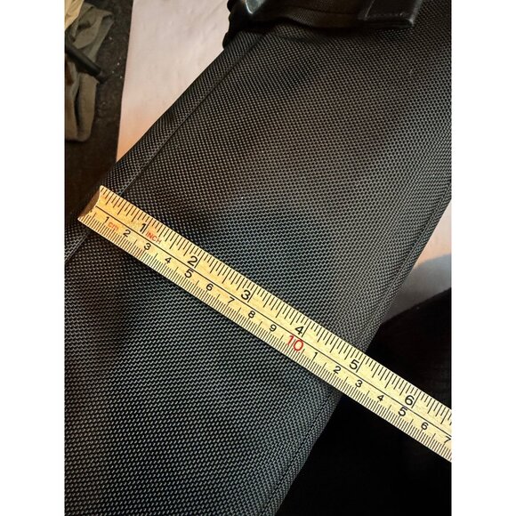 Black Nylon Messenger Bag With Multiple Compartments & Adjustable Strap - Picture 5 of 16